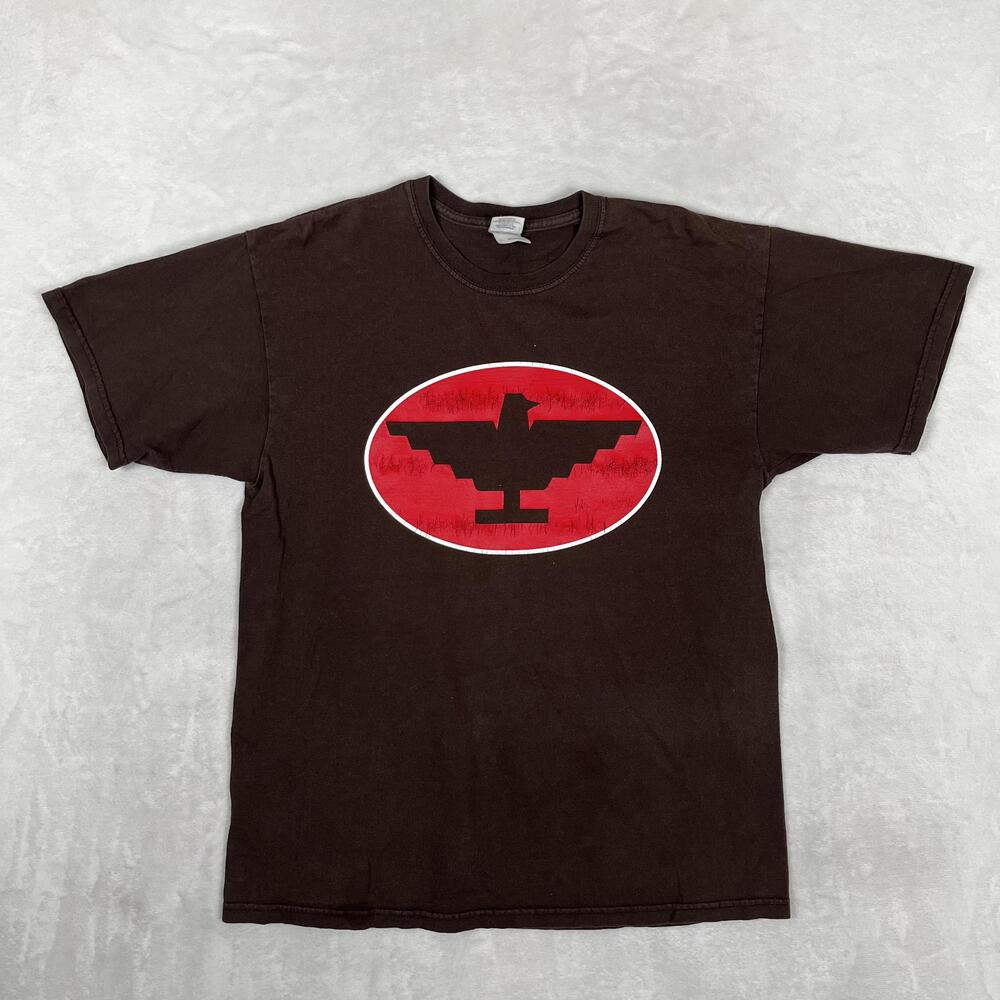 Vintage Huelga Bird T-Shirt UFW United Farm Workers Mens Large Brown Chicano